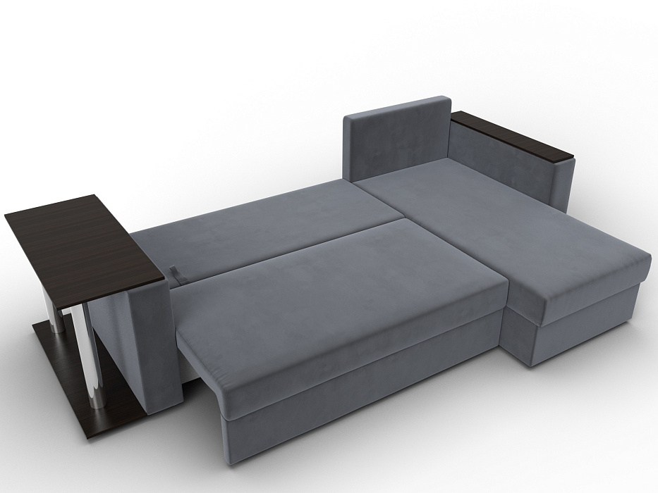 Диван угловой Атланта со столом правый угол (seven 17 серый)