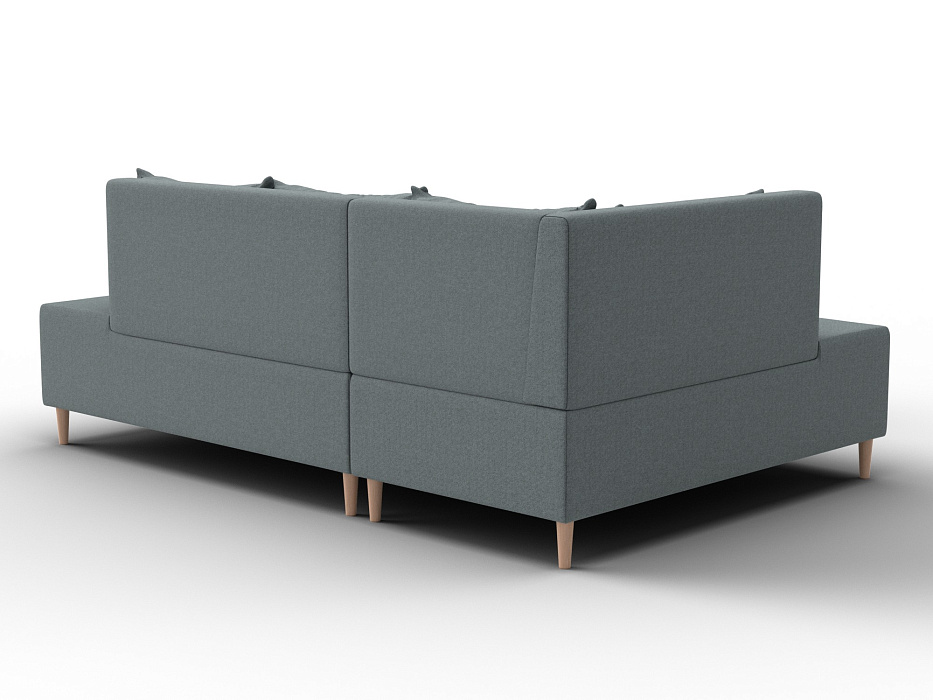 Диван угловой модульный с пуфом Лига-126 угол левый (амур 07 серый)