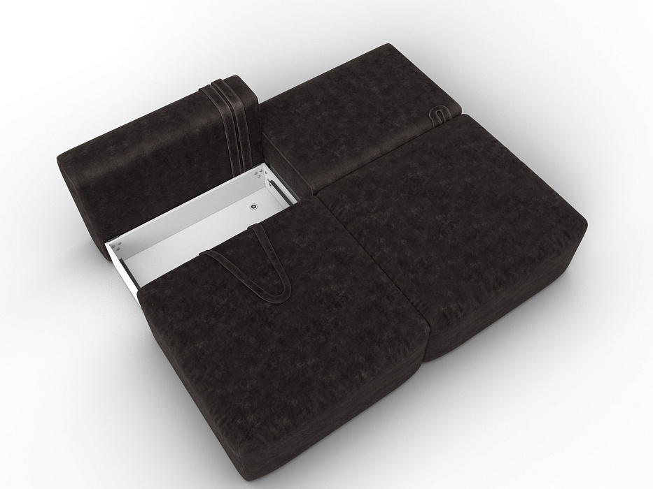 Диван прямой модульный Лига-060 НПБ (brut 17 коричневый)