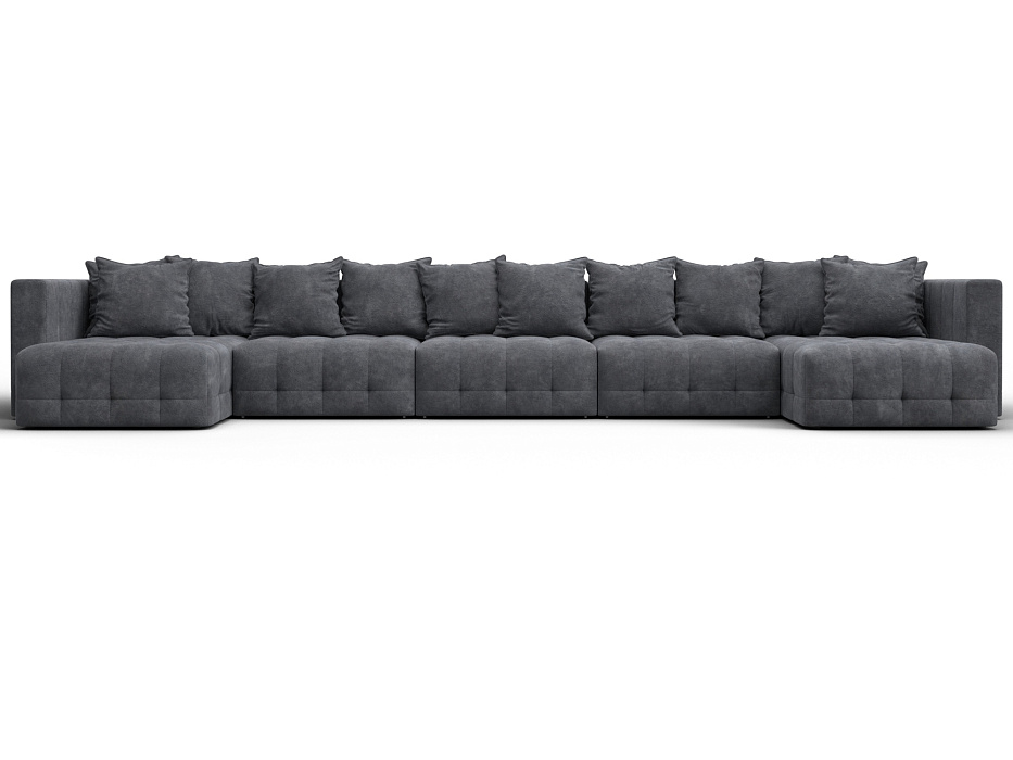 Диван П-образный Лига-052 НПБ МегаЛонг (brut 16 темно-серый)