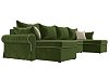 П-образный диван Элис (зеленый\бежевый)