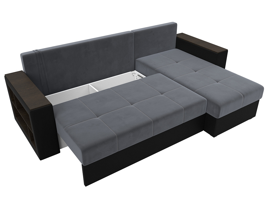 Диван угловой Дубай Лайт угол универсальный (серый;черный)