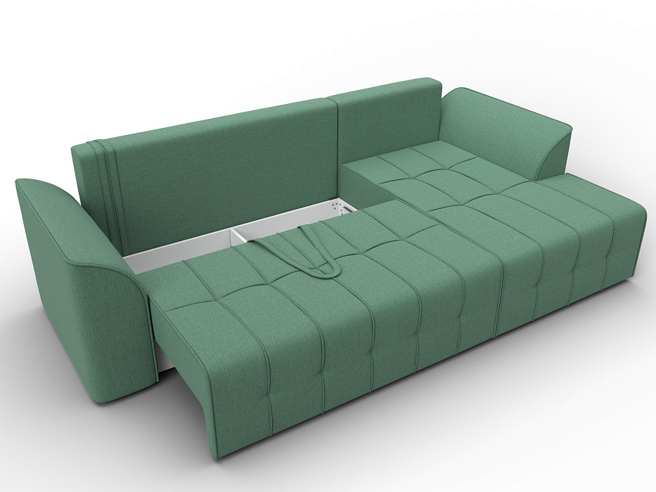 Диван угловой Лига-113 угол правый (амур 11 зеленый)