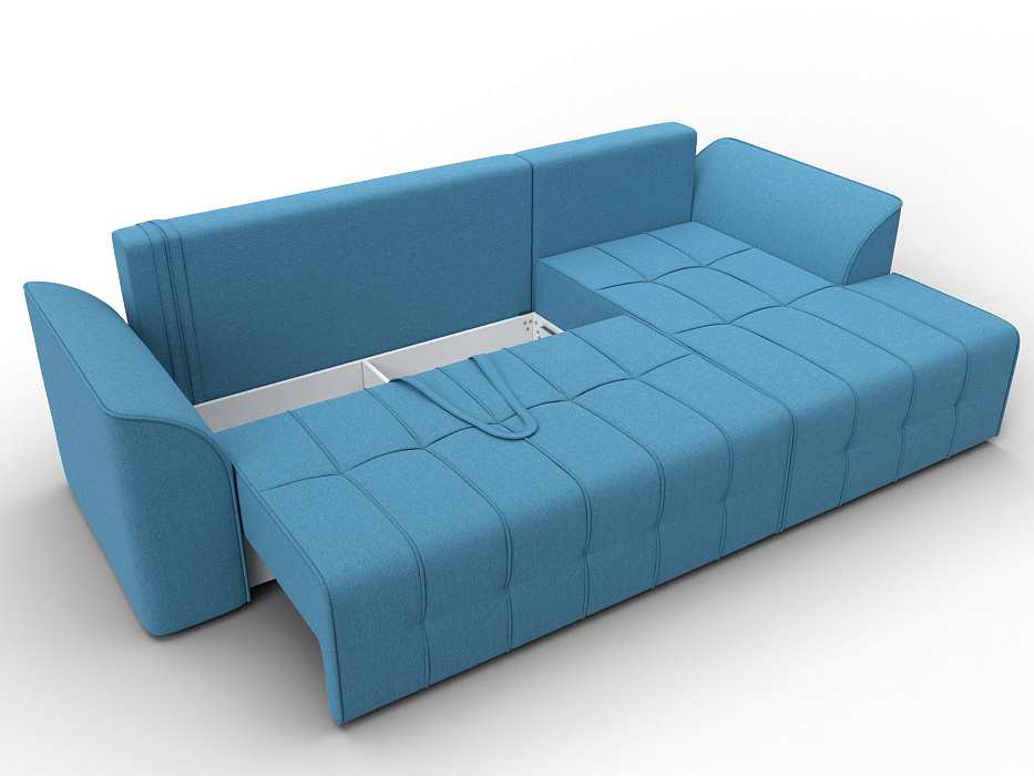 Диван угловой Лига-113 угол правый (амур 10 голубой)