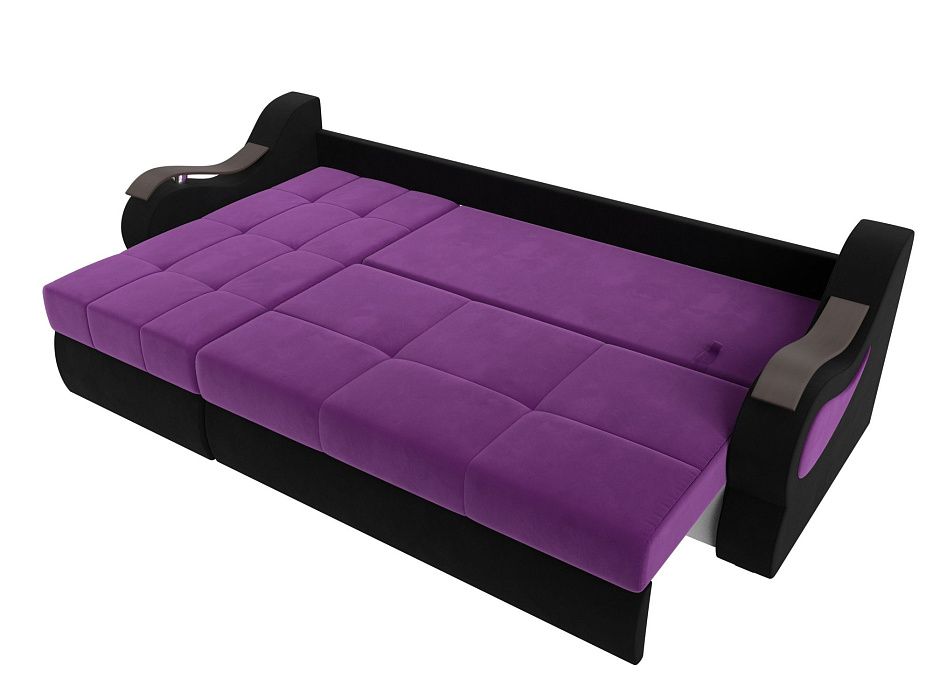 Угловой диван Меркурий левый угол (фиолетовый\черный)