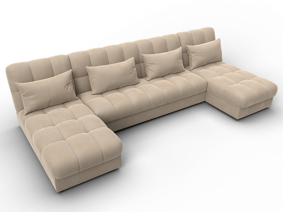 Диван П-образный Лига-116 НПБ (seven 729 бежевый)