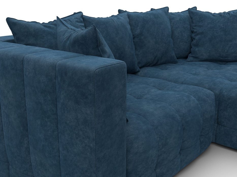 Диван угловой Лига-052 НПБ угол универсальный (brut 11 синий)