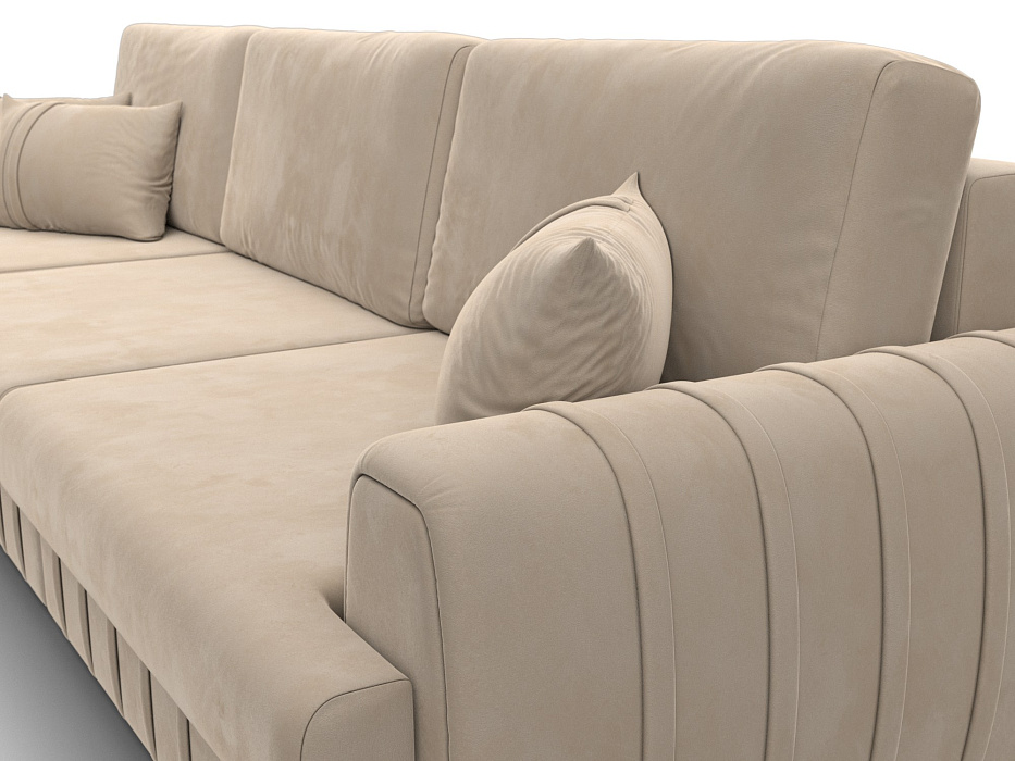 Диван угловой Лига-057 НПБ Лонг угол левый (seven 729 бежевый)