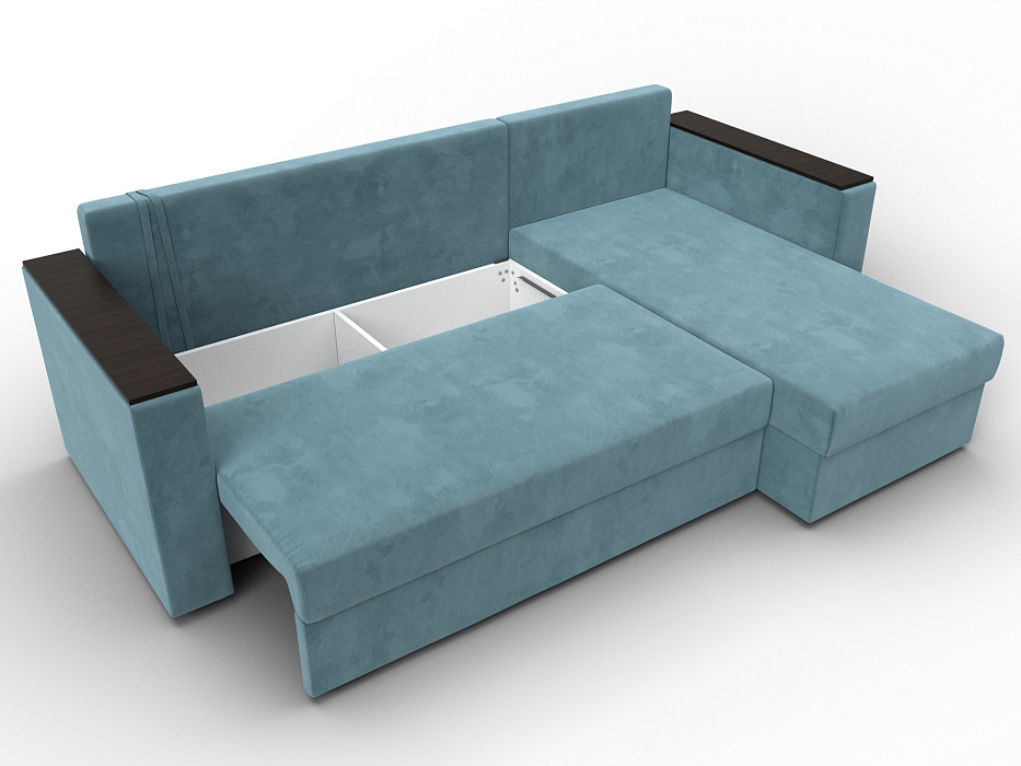 Диван угловой Атланта без стола универсальный угол (seven 113 бирюзовый)