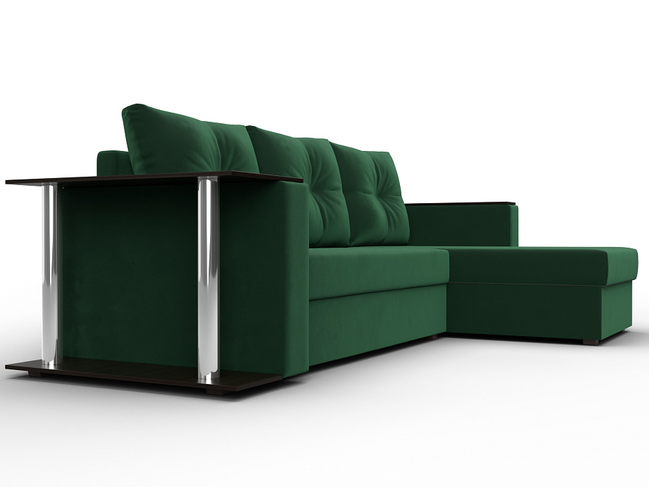 Диван угловой Атланта со столом правый угол (seven 626 зеленый)