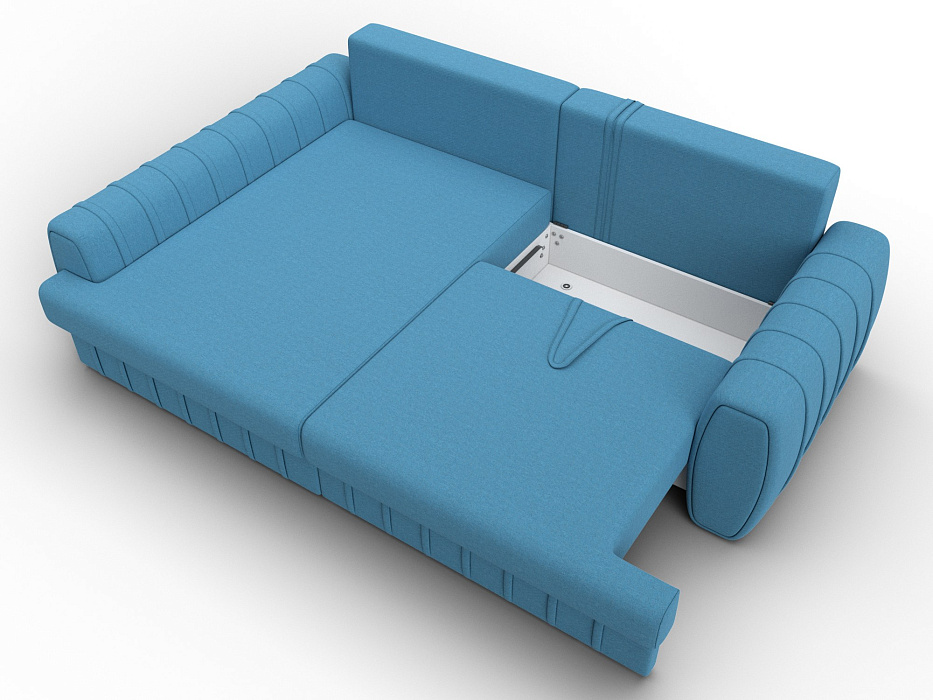 Диван угловой Лига-057 НПБ угол левый (амур 10 голубой)