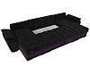 П-образный диван Нэстор (черный\фиолетовый цвет)