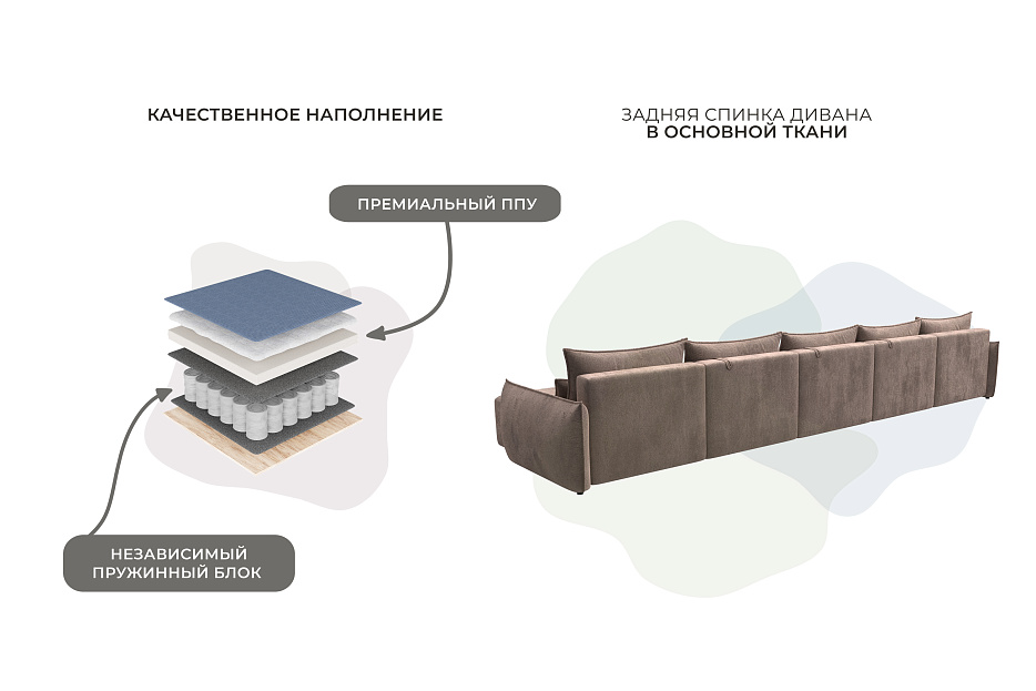 Диван П-образный Лига-051 НПБ МегаЛонг (tower 05 бежевый)