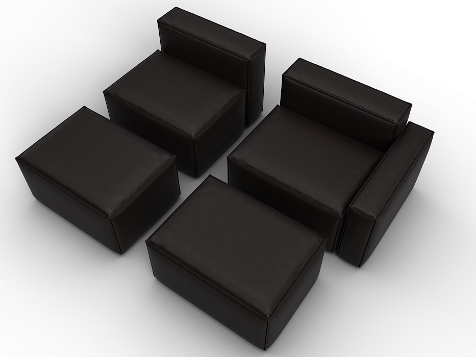 Диван угловой модульный Лига-063 угол правый (grifon 12 коричневый)