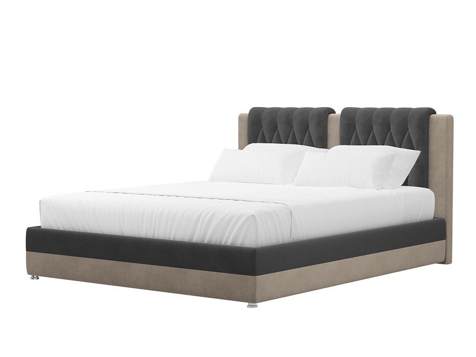 Интерьерная кровать Камилла 180 (серый\бежевый цвет)