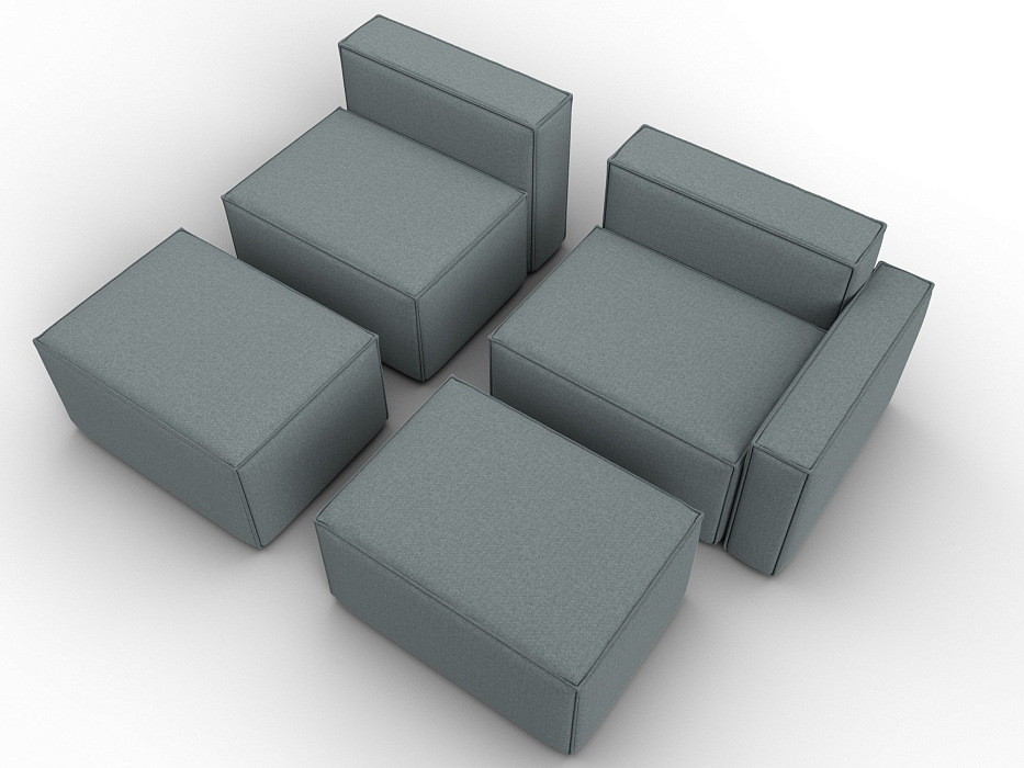 Диван угловой модульный Лига-063 угол правый (амур 07 серый)