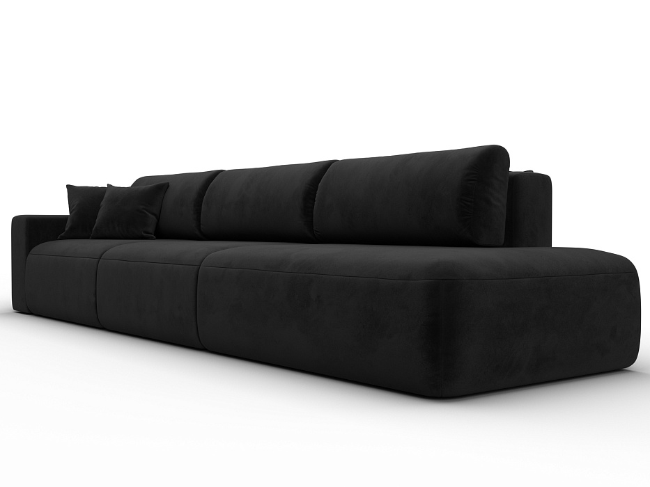 Диван прямой Лига-036 НПБ Модерн Лонг подлокотник слева (черный)
