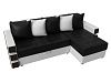 Угловой диван Венеция правый угол (черный\белый цвет)