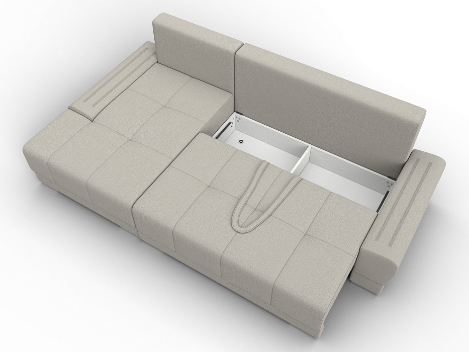 Диван угловой Лига-119 угол левый (амур 02 бежевый)