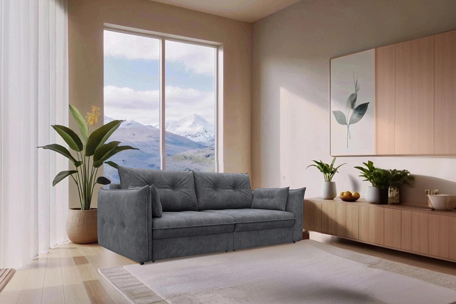 Диван прямой Лига-100 НПБ (brut 16 темно-серый)