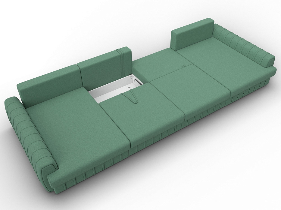 Диван П-образный Лига-057 НПБ Лонг (амур 11 зеленый)