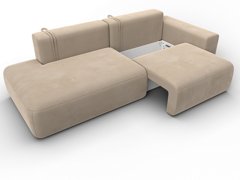 Диван прямой Лига-036 НПБ Модерн подлокотник справа (бежевый)