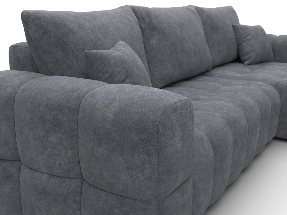 Диван угловой Лига-110 НПБ угол универсальный (brut 16 темно-серый)