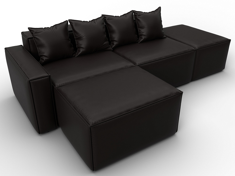 Диван угловой модульный Лига-063 угол левый (grifon 12 коричневый)