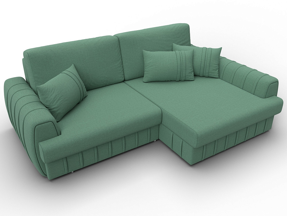 Диван угловой Лига-057 НПБ угол правый (амур 11 зеленый)