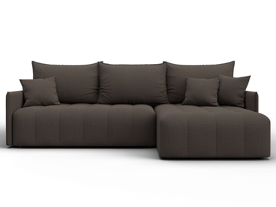 Диван угловой Лига-054 НПБ угол универсальный (амур 05 коричневый)