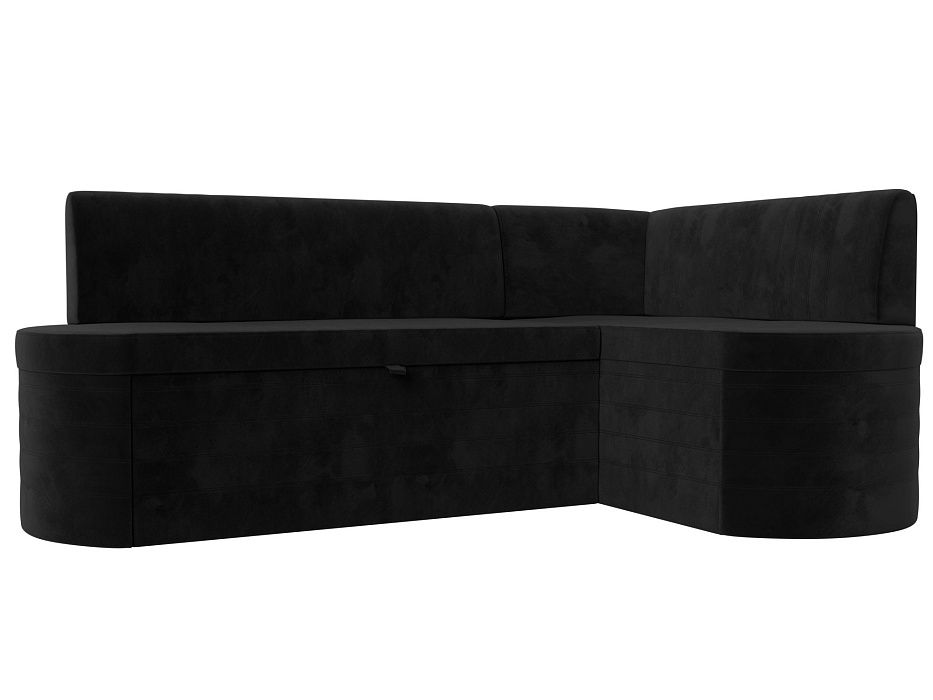 Кухонный угловой диван Токио правый угол (черный цвет)