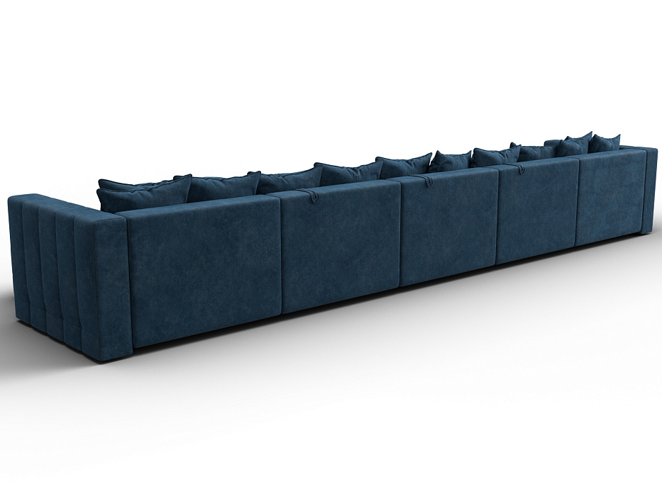 Диван П-образный Лига-052 НПБ МегаЛонг (brut 11 синий)
