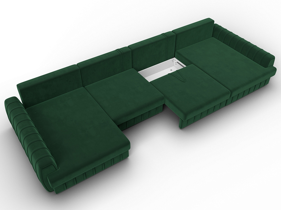 Диван П-образный Лига-057 НПБ Лонг (seven 626 зеленый)