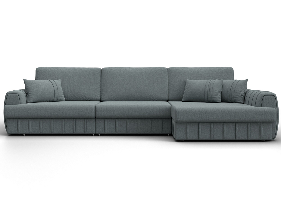 Диван угловой Лига-057 НПБ Лонг угол правый (амур 07 серый)