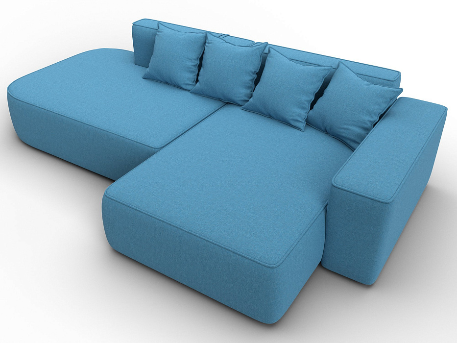 Диван угловой Лига-065 угол правый (амур 10 голубой)