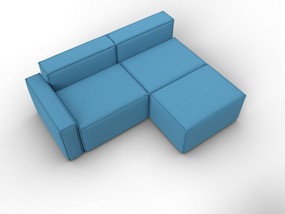 Диван угловой модульный Лига-063 угол левый (амур 10 голубой)