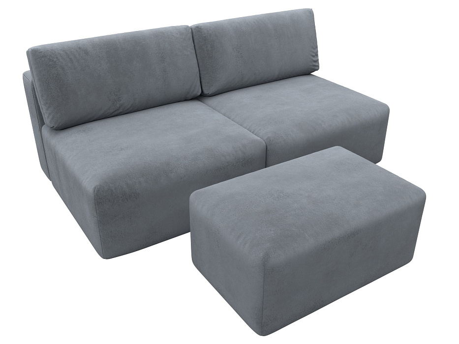 Диван прямой модульный с пуфом Лига-060 НПБ (tower 10 серый) Диван прямой модульный с пуфом Лига-060 НПБ (tower 10 серый)