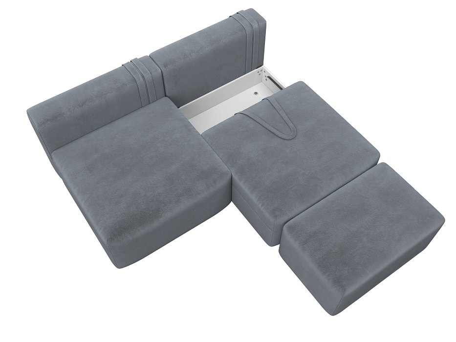 Диван прямой модульный с пуфом Лига-060 НПБ (tower 10 серый) Диван прямой модульный с пуфом Лига-060 НПБ (tower 10 серый)