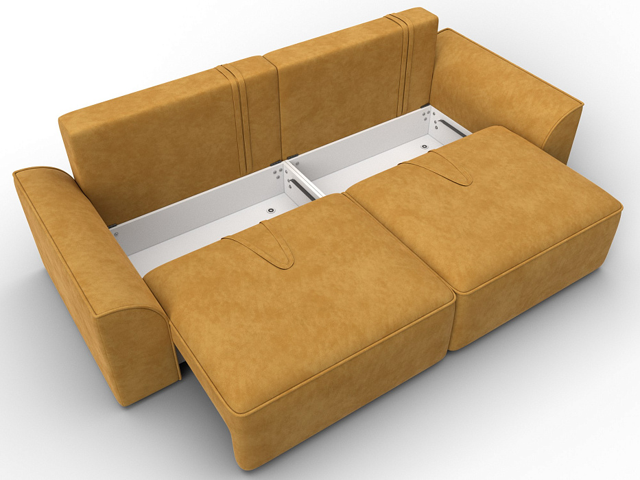 Диван прямой Лига-048 НПБ (brut 10 желтый)