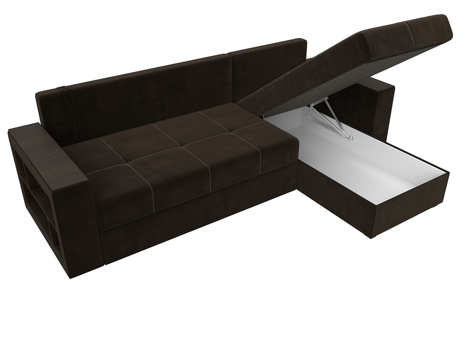 Диван угловой Дубай Лайт угол универсальный (коричневый)