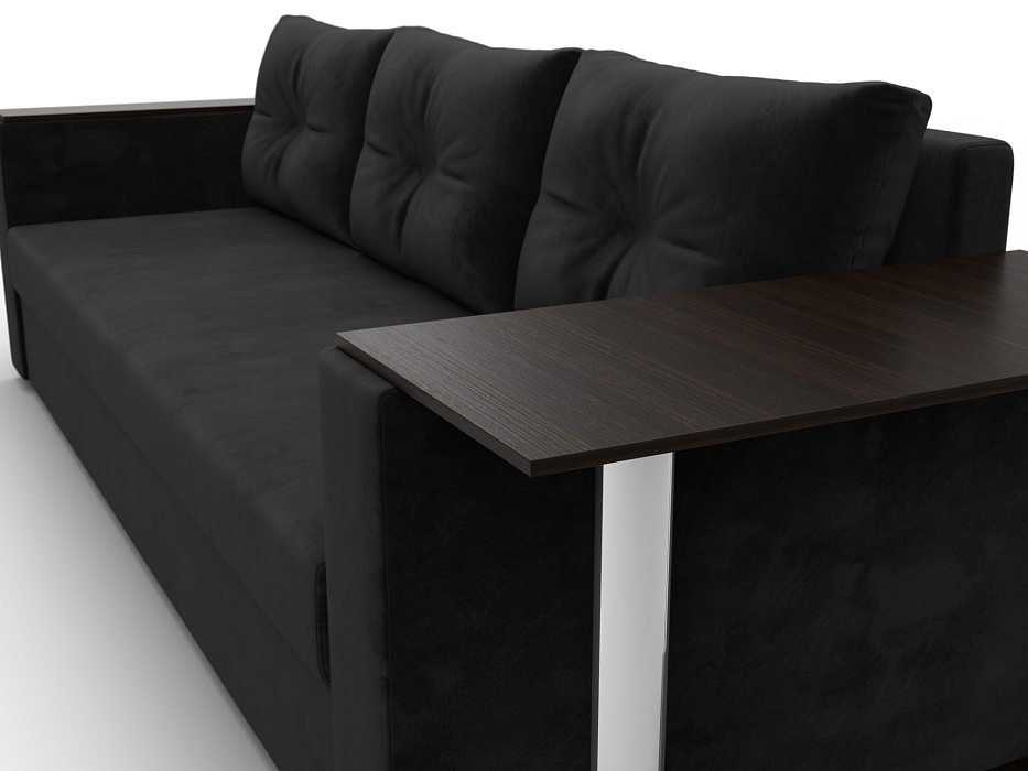 Диван прямой Атланта со столом справа (seven 35 черный)