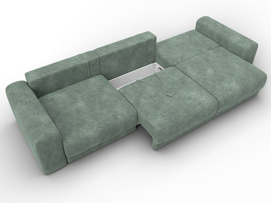 Диван прямой Лига-056 НПБ Лонг (brut 08 зеленый)