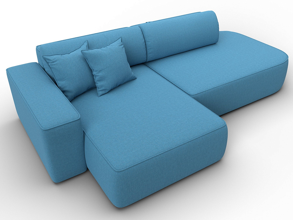 Диван угловой Лига-065 БП угол левый (амур 10 голубой)