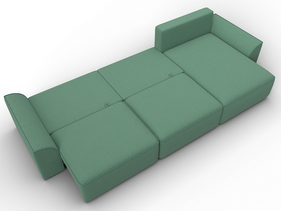 Диван угловой Лига-048 НПБ лонг (амур 11 зеленый)
