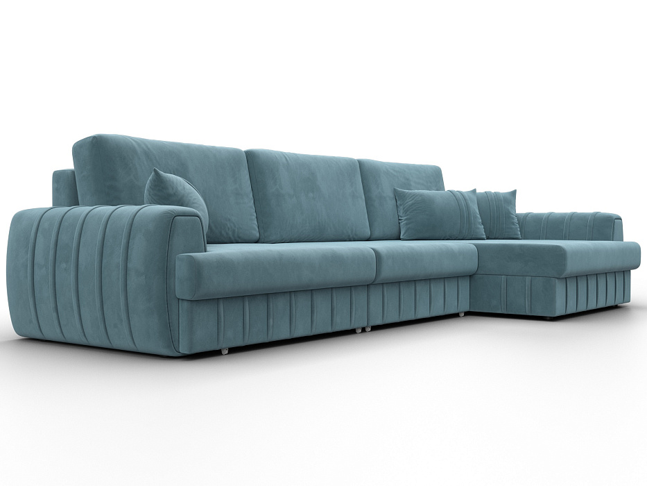Диван угловой Лига-057 НПБ Лонг угол правый (seven 113 бирюзовый)