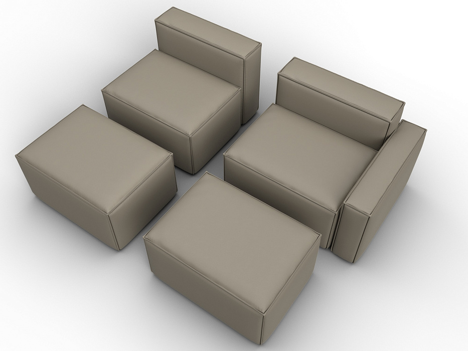 Диван угловой модульный Лига-063 угол правый (grifon 04 бежевый)