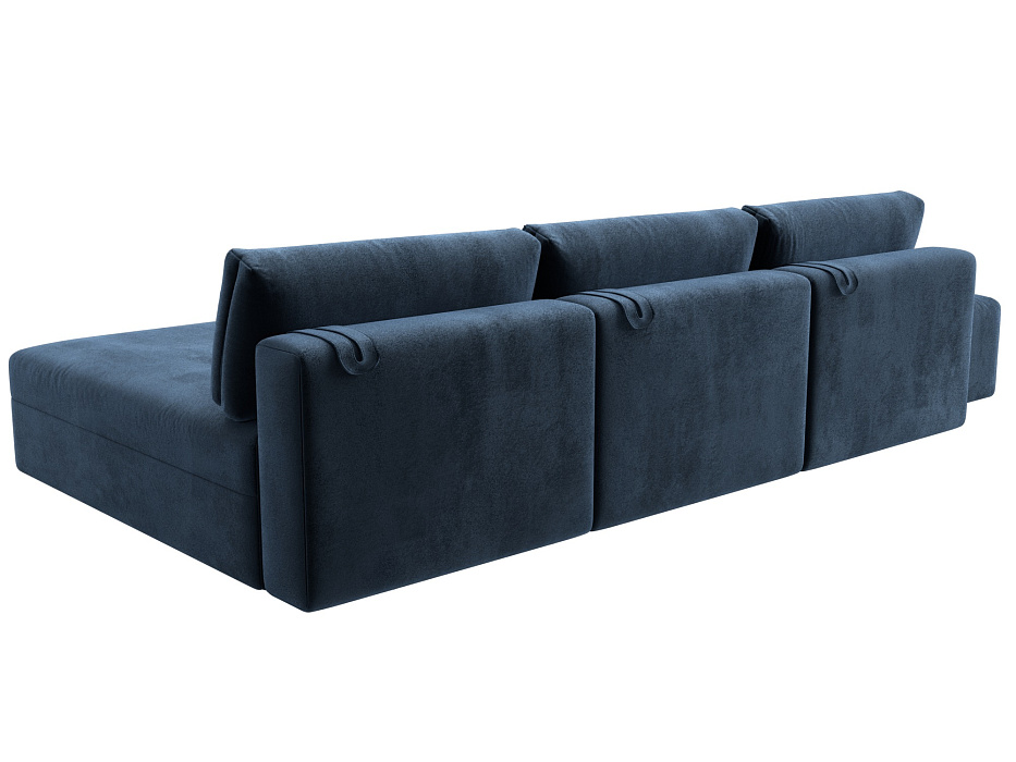 Диван угловой модульный с пуфом Лига-060 НПБ Лонг угол универсальный (tower 13 синий)