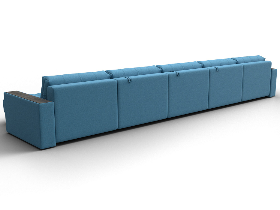 Диван П-образный с декором Лига-049 НПБ Мегалонг (амур 10 голубой)