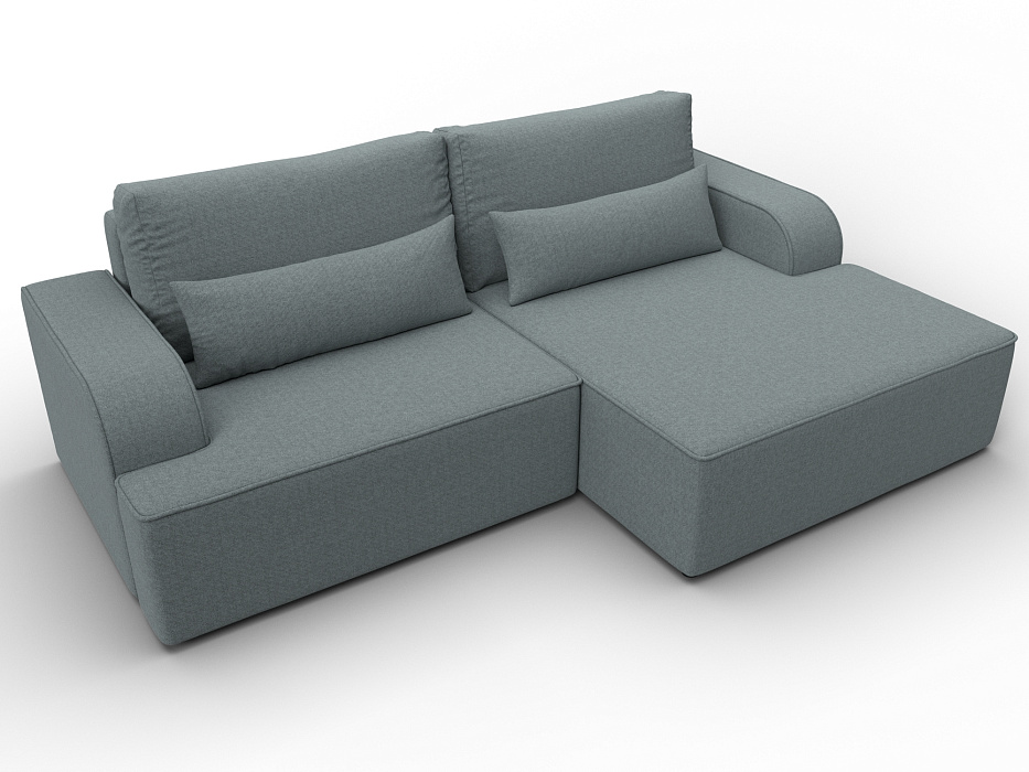 Диван угловой Лига-120 угол правый (амур 07 серый)