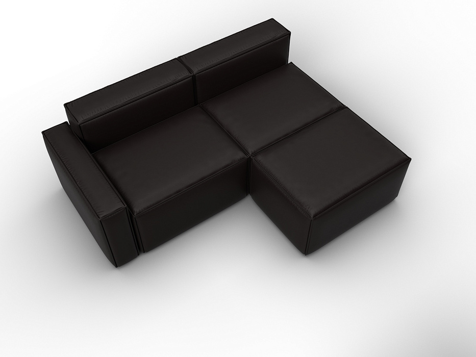 Диван угловой модульный Лига-063 угол левый (grifon 12 коричневый)